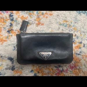 Prada leather coin purse and card holder